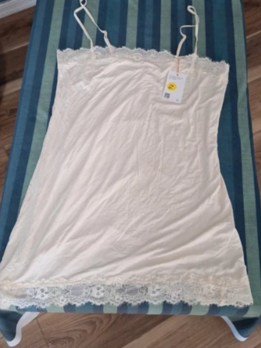 Quince Bamboo Jersey Lace Slip Dress L NWT